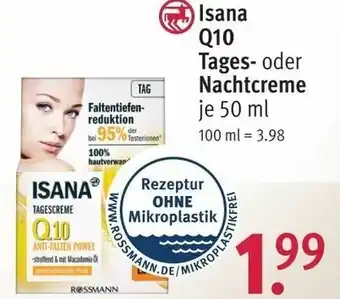 Rossmann Isana Q10 Tages oder Nachtcreme 50ml Angebot