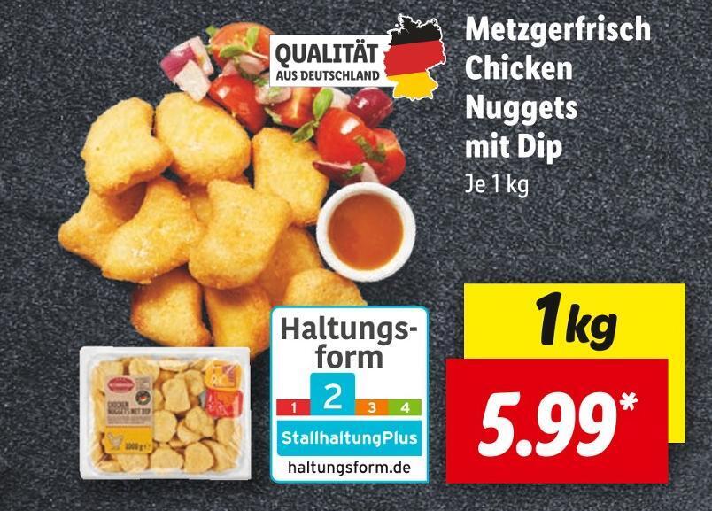 Metzgerfrisch chicken nuggets mit dip Angebot bei Lidl