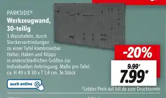 Lidl Parkside werkzeugwand, 30-teilig Angebot