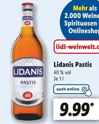 Lidl Lidanis pastis Angebot