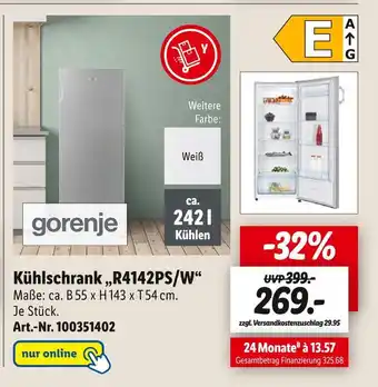 Lidl Gorenje kühlschrank „r4142ps/w“ Angebot