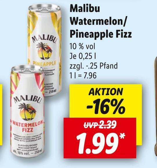 Malibu watermelon/pineapple fizz Angebot bei Lidl