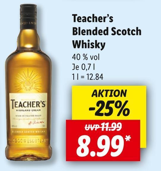 Teacher’s blended scotch whisky Angebot bei Lidl