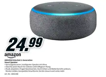 MediaMarkt Amazon smart speaker echo dot 3. generation Angebot