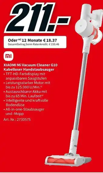 MediaMarkt Xiaomi kabelloser handstaubsauger Angebot