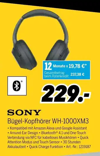 MEDIMAX Sony Bügel Kopfhörer WH-1000XM3 Angebot