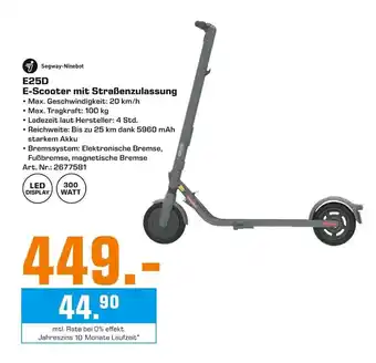 Saturn Segway Ninebot E25D E-Scooter mit Straßenzulassung Angebot