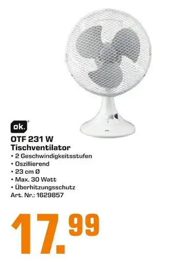 Saturn ok. OTF 231 W Tischventilator Angebot