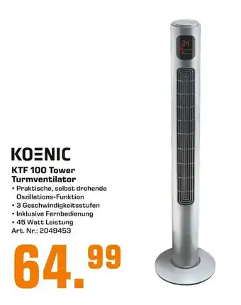 Saturn Koenic KTF 100 Tower Turmventilator Angebot