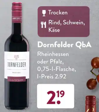 Aldi Süd Dornfelder QbA 0,75 L Flasche Angebot