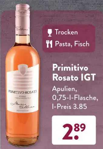 Aldi Süd Primitivo Rosato IGT 0,75 L Flasche Angebot