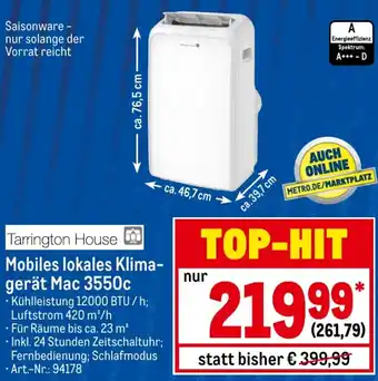 METRO Tarrington House Mobiles Iokales Klimagerät Mac 3550c Angebot