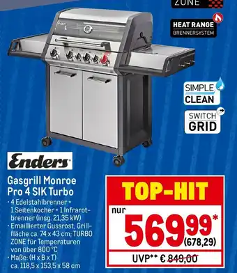 METRO Enders Gasgrill Monroe Pro 4 SIK Turbo Angebot