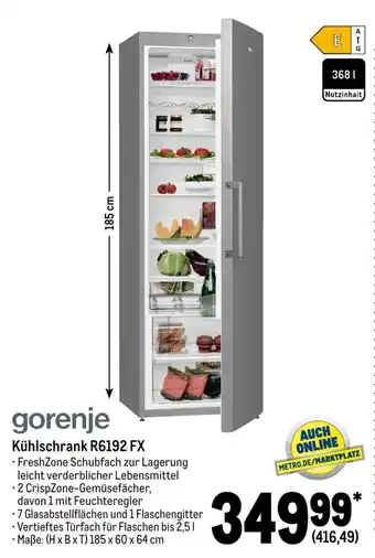 METRO Gorenje Kühlschrank R6192 FX Angebot