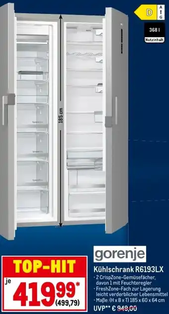METRO gorenje Kühlschrank R6193LX Angebot