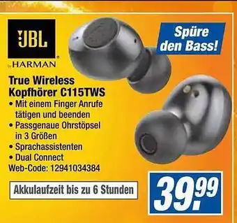 Expert Jbl harman true wireless kopfhörer c115tws Angebot