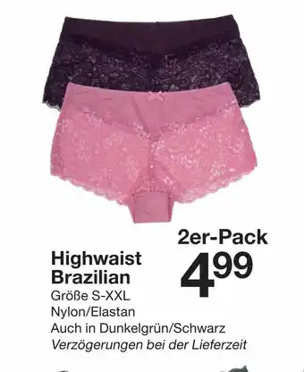 Zeeman Highwaist Brazilian 2er Pack Angebot