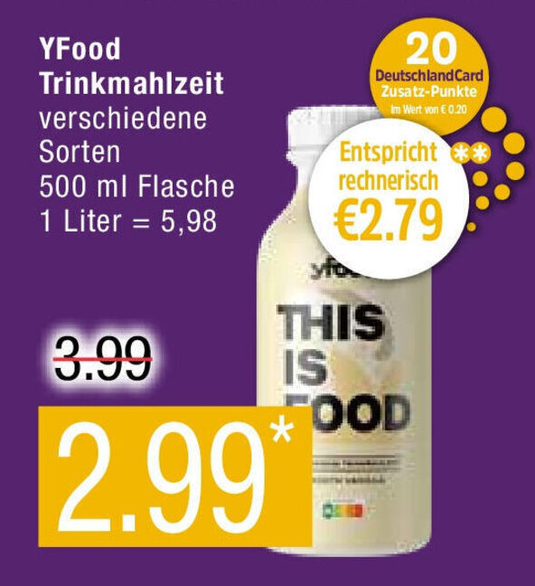 YFood Trinkmahlzeit 500 Ml Angebot Bei Marktkauf