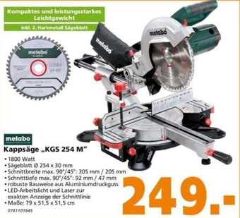 Globus Baumarkt Metabo Kappsäge ,,KGS 254 M" Angebot