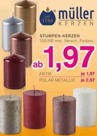 KODi Müller Stumpen Kerzen Angebot