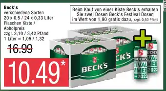 Marktkauf Beck's 20*500ml/24*330ml Angebot