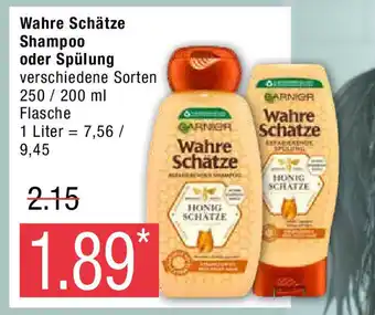 Marktkauf Garnier Wahre Schatze Shampoo o. Spulung 250/200ml Angebot