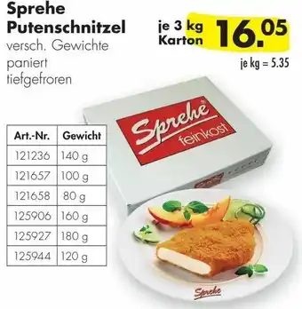 Handelshof Sprehe Putenschnitzel 3kg Angebot