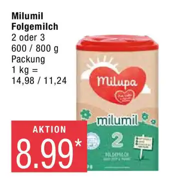 Marktkauf Milupa Milumil Folgemilch 2 o. 3 600/800g Angebot