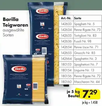 Handelshof Barilla Teigwaren 5kg Beutel Angebot