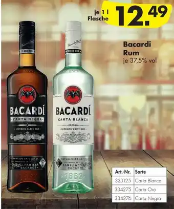 Handelshof Bacardi Rum 1L Angebot