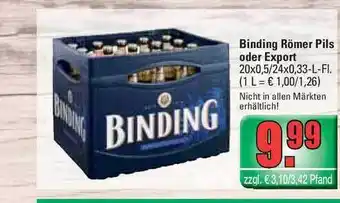 Profi Getränke Binding Römer Pils Oder Export Angebot