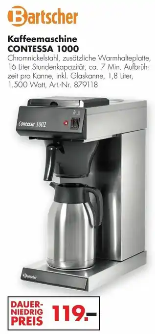 Handelshof Bartscher Kaffeemaschine Contessa 1000 Angebot