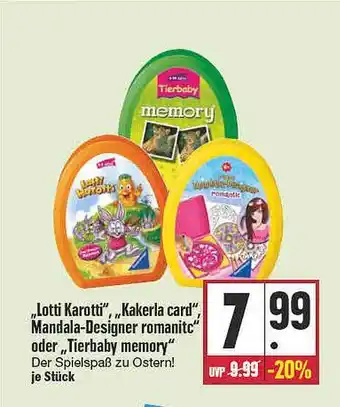 E Reichelt „lotti Karotti”, „kakerla Card”, „mandala-designer Romantic” Oder „tierbaby Memory” Angebot