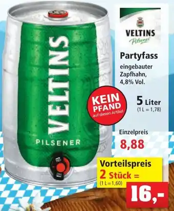 Thomas Philipps Veltins Pilsener Partyfass 5 Liter Angebot