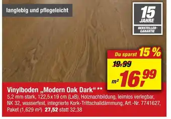 toom Baumarkt Vinylboden ,,Modern Oak Dark" Angebot