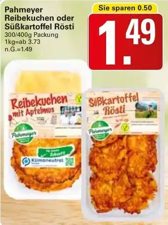 WEZ Pahmeyer Reibekuchen oder Süßkartoffel Rösti 300/400g Packung Angebot