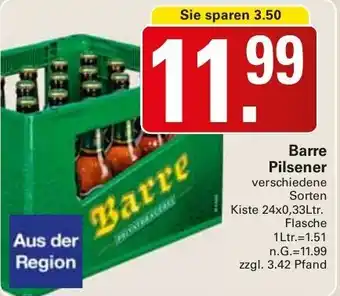 WEZ Barre Pilsener Kiste 24x0,33Ltr. Flasche Angebot