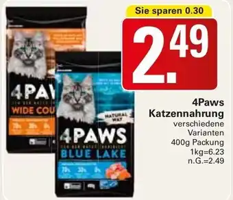 WEZ 4Paws Katzennahrung 400 g Packung Angebot