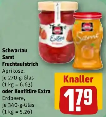 REWE Schwartau Samt Fruchtaufstrich 270 g oder Konfitüre Extra 340 g Glas Angebot