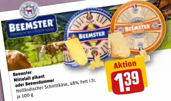 REWE Beemster Mittelalt pikant oder Beemsdammer 100 g Angebot