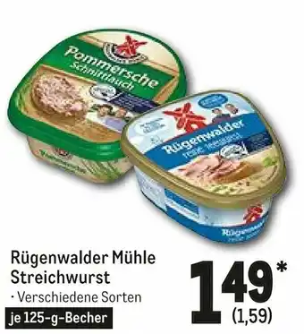 METRO Rügenwalder Mühle Streichwurst 125g Angebot