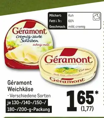 METRO Géramont Weichkäse 130/200g Angebot