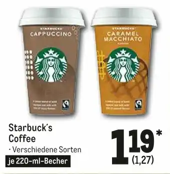 METRO Starbuck's Coffee 220ml Becher Angebot