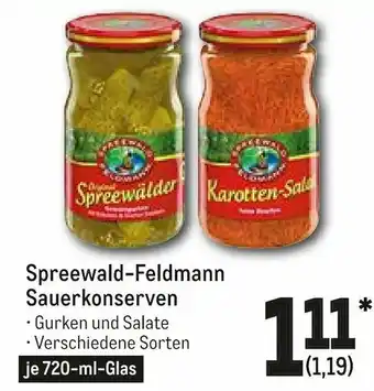 METRO Spreewald Feldmann Sauerkonserven 720ml Angebot