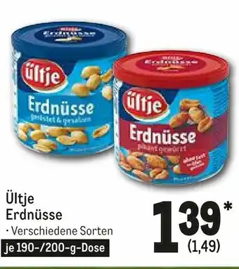 METRO Ültje Erdnüsse 190-200g Dose Angebot