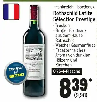 METRO Rothschild Lafite Sélection Prestige 0,75L Angebot