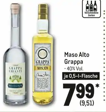 METRO Maso Alto Grappa 0,5L Angebot