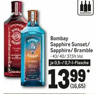 METRO Bombay Sapphire Sunset/Sapphire/Bramble 0,5/0,7L Angebot