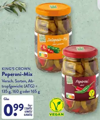 Aldi Nord King's Crown Peperoni Mix 135 g, 160 g oder 165 g Angebot