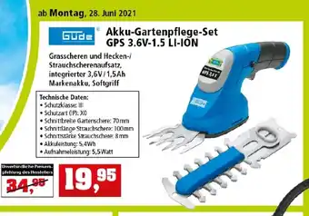 Thomas Philipps Güde Akku Gartenpflege Set GPS 3.6V-1.5 Li-Ion Angebot